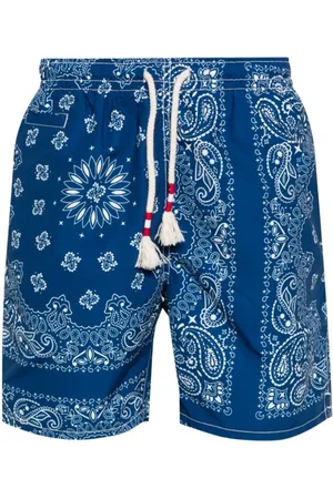 MC2 SAINT BARTH Badkläder, Herr, S, Läder, Navy Bandana Print Swim Shorts