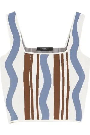 Max Mara Topp, Dam, S, Viskos Jacquard Crop Top