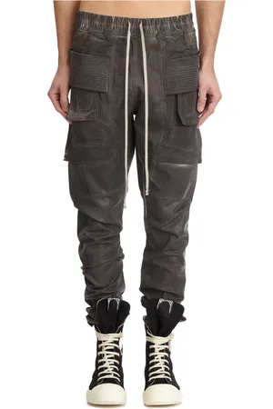 Rick Owens Byxor, Herr, S, Denim, Denim Cargo Dragsko Byxor