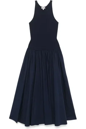 Staud Klänning, Dam, M, Navy Ribbed Racerback Klänning