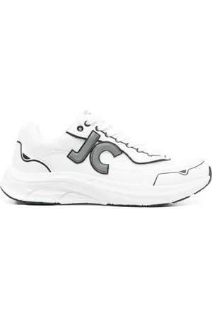 Roberto Cavalli Skor, Herr, 42 EU, Vita Sneakers med Tjock Gummisula