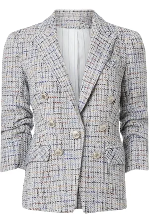 VERONICA BEARD Jacka, Dam, L, Tweed, Rutig Dubbelknäppt Blazer Jacka