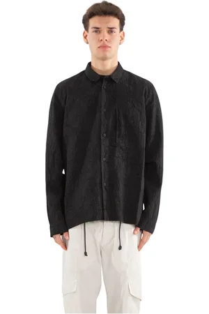 TRANSIT Jacka, Herr, L, Linne, Linnefickaskjorta i Crepe Stil