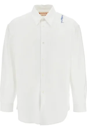 Marni Skjorta, Herr, M, Bomull, Broderad Oxford-skjorta med klassisk design