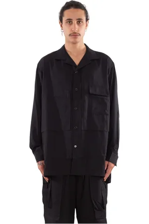 Y-3 Skjorta, Herr, M, Rayon, Svart Oversize Twill Skjorta
