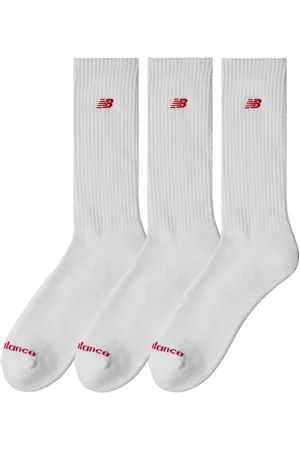 New Balance Underkläder, Herr, M, Bomull, Logo Patch Crew Strumpor 3-Pack Vit