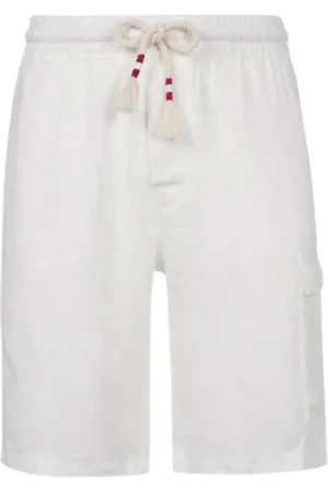 MC2 SAINT BARTH Shorts, Herr, S, Linne, Vit Linne Bermuda Chinos Med Sidoficka