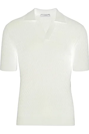 Paolo Pecora Topp, Herr, S, Bomull, Diagonal Elegans Bomullstickad T-shirt