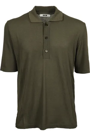 Mauro Grifoni Topp, Herr, L, Grön Stickad Polo Tröja