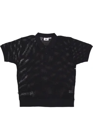 Obey Topp, Herr, XL, Bomull, Svart Mesh Polo Herr Kortärmad