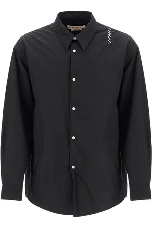 Marni Skjorta, Herr, M, Bomull, Casual Overshirt med Logodetalj