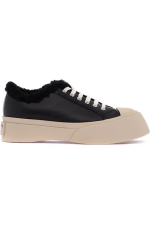Marni Skor, Dam, 38 EU, Läder, Sherpa-fodrad lädersneaker med pälsfoder