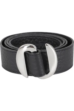Orciani Accessoarer, Dam, 80 CM, Läder, Svart mjukt läderbälte med lång metallspets