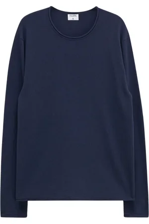 Filippa K Stickade tröjor & koftor, Herr, M, Navy Merinoulltröja Rullad kant