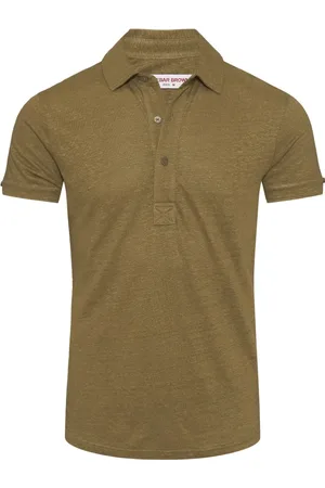 Orlebar Brown Topp, Herr, XL, Linne, Linne polo skjorta med 3 knappar