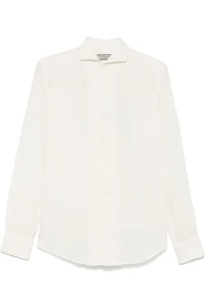 CANALI Skjorta, Herr, XL, Linne, Italiensk Linneskjorta, Gm02128 Design