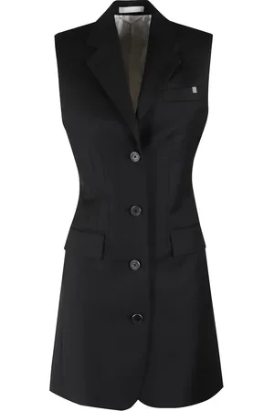 Helmut Lang Klänning, Dam, S, Svart Ull Twill Ärmlös Klänning