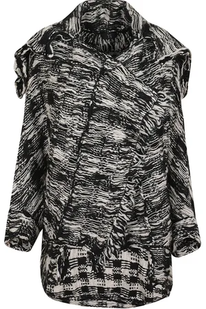 YOHJI YAMAMOTO Stickade tröjor & koftor, Dam, M, Dubbel Pack Cardigan Elfenben Svart Frans
