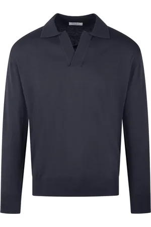 Paolo Pecora Topp, Herr, M, Bomull, Slim Fit Bomull Stickad Pikétröja