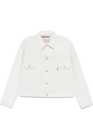 JUNYA WATANABE Jacka, Herr, L, Vit Knapp-Front Kappa med Fickor
