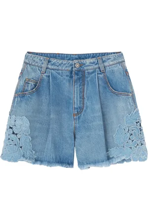 ERMANNO SCERVINO Shorts, Dam, 2Xs, Denim, Denim Shorts med Macramé Detalj