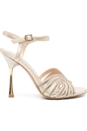 Liu Jo Skor, Dam, 39 EU, Läder, Gyllene Spänne Sandaler Hög Klack