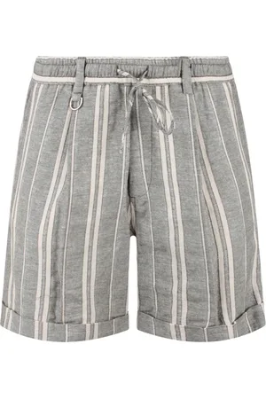 Paolo Pecora Shorts, Herr, S, Bomull, Randig Bomull Linne Shorts