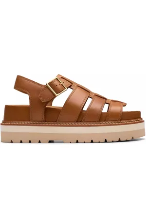 Clarks Skor, Dam, 41 1/2 EU, Läder, Brun Twist Dam Sandal