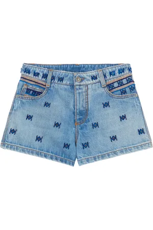 ERMANNO SCERVINO Shorts, Dam, S, Denim, Handgjorda Geometriska Broderade Denim Shorts