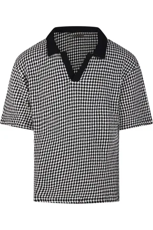 OFFICINE GENERALE Topp, Herr, L, Bomull, Svart/Vit Pele Polo Tröja