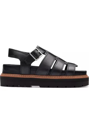 Clarks Skor, Dam, 42 EU, Läder, Svart Orianna Twist Dammsandal