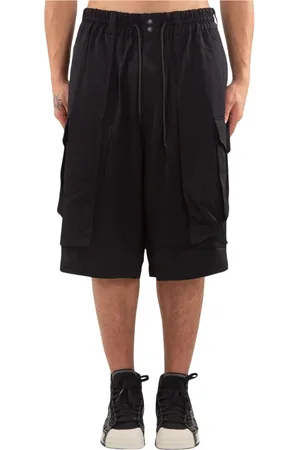 Y-3 Shorts, Herr, L, Rayon, Svarta Lösa Cargo Shorts