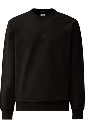 C.P. Company Sweatshirts & Hoodies, Herr, 2Xl, Stretch Fleece Crewneck Sweatshirt Metropolis Svart