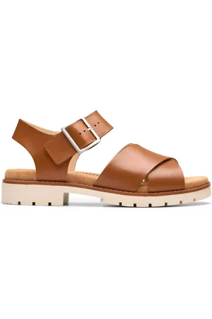 Clarks Skor, Dam, 40 EU, Läder, Brun Dammsandal - Sommarkollektion
