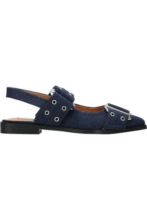 Steve Madden Skor, Dam, 37 EU, Denim, Denim platta skor med metall detaljer