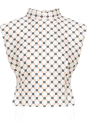 Lanvin Topp, Dam, S, Polyester, Blommig Geometrisk Ärmlös Topp Naken
