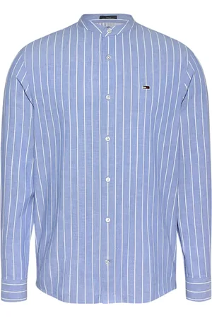 Tommy Hilfiger Skjorta, Herr, L, Linne, Regular Fit Linneskjorta med Vertikala Ränder