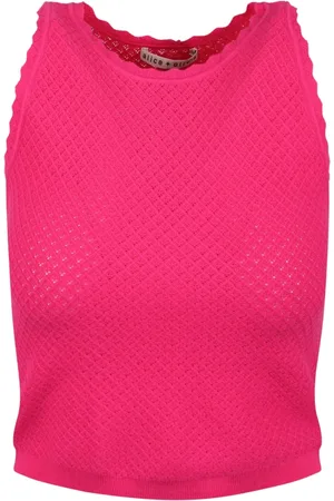 ALICE+OLIVIA Topp, Dam, M, Polyester, Hög hals Skallop Trim Tank Top