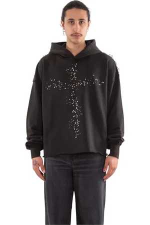 MISBHV Sweatshirts & Hoodies, Herr, L, Svart Cross Cropped Hoodie