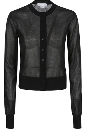 Stella McCartney Stickade tröjor & koftor, Dam, XS, Bomull, Svart Tröja Elegant Design