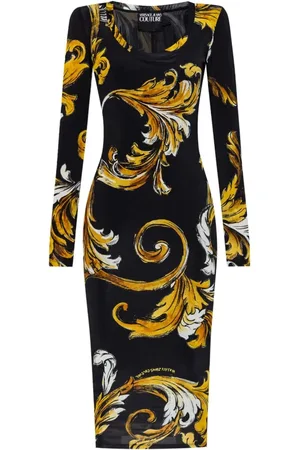 VERSACE Klänning, Dam, S, Svart Barocco Print Klänning