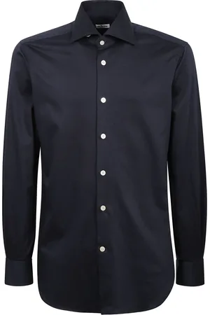Kiton Skjorta, Herr, M, Bomull, Regular Fit Fransk Krage Skjorta