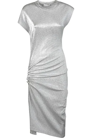 Paco rabanne Klänning, Dam, XS, Elegant Midi Klänning med Korta ärmar