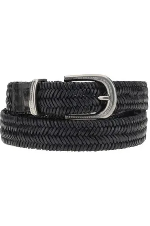 Brunello Cucinelli Accessoarer, Dam, L, Läder, Flätat Läderbälte med Kontrasterande Spänne