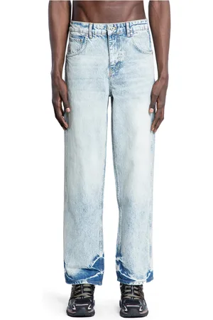 Represent Jeans, Herr, W31, Denim, Blåtvättad Denim Lappade Jeans