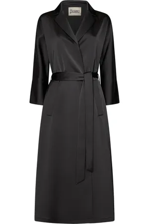 HERNO Kappa, Dam, S, Polyester, Svart Stretch Trenchcoat Chic Stil