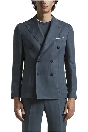 PESERICO SIGN Jacka, Herr, XL, Linne, Ermenegildo Zegna dubbelknäppt linneblazer