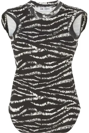 The Attico Topp, Dam, M, Bomull, Zebra Print Svart Tanktop
