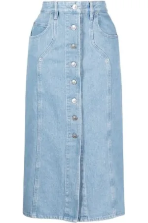 Isabel Marant Kjol, Dam, M, Denim, Denimkjol med knappstängning