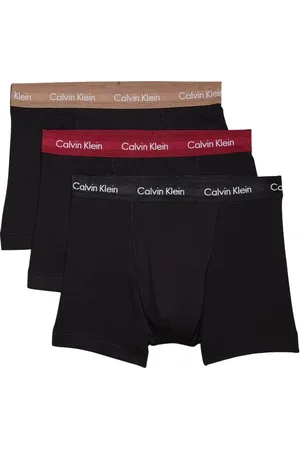 Calvin Klein Underkläder, Herr, M, Bomull, Svarta Boxershorts 3-Pack med Logomidja